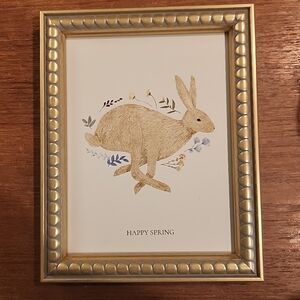 NEW! PETAL LANE HOME HAPPY SPRING/BUNNY EASTER ARTWORK PICTURE 9.5" X 8"